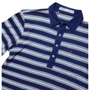 Criquet Men's Classic Players Shirt M‎ Blue Cotton Multi Stripe